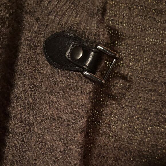 Cynthia Rowley Chocolate Brown long Cardigan with Metal and Leather Accents - Picture 4 of 9